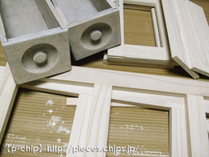 ポアーステイン（ホワイト）を塗ったところ