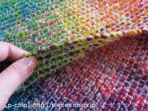 マフラーS(小さめ) 004 手紡ぎの糸で