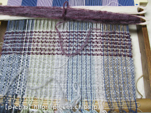 手織りのマフラー