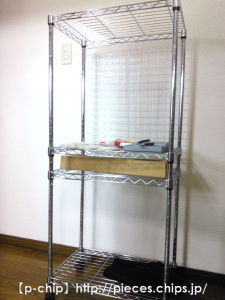 メタルラックで作った糸棚